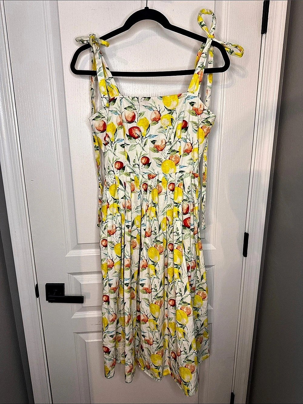 O.P.T Floral Midi Dress in White & Yellow Size XS